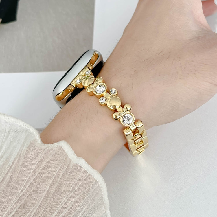 For Apple Watch Ultra 49mm Metal Diamond Bear Chain Watch Band(Gold) - free shipping - PMc TechLife - Order now!