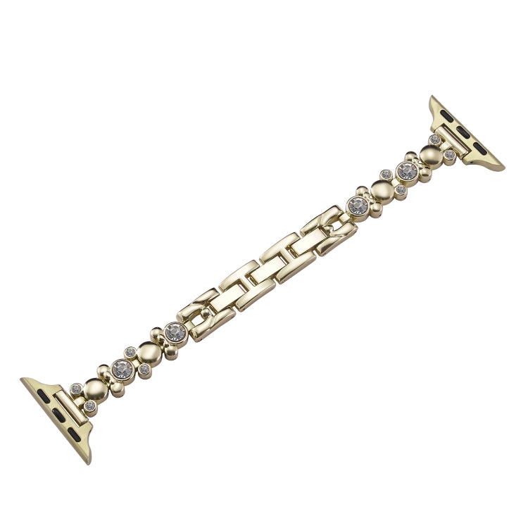 For Apple Watch Series 3 42mm Metal Diamond Bear Chain Watch Band(Gold) - free shipping - PMc TechLife - Order now!