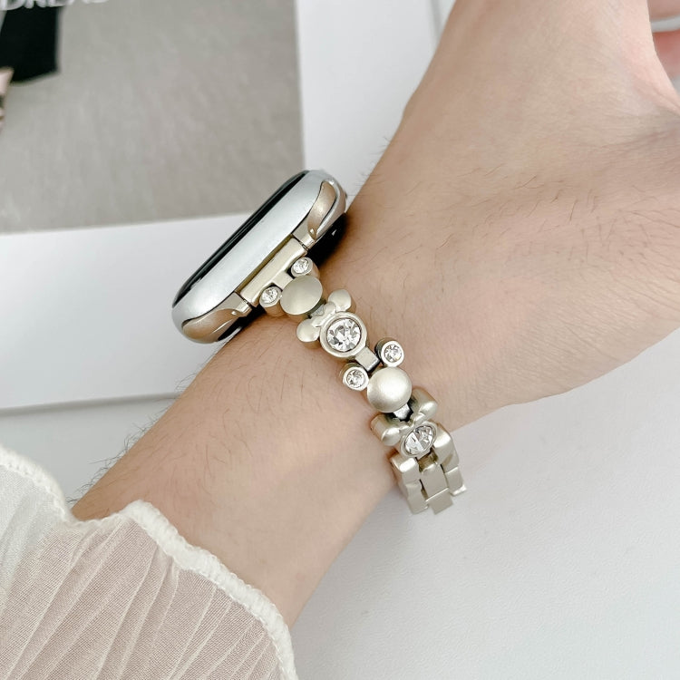 For Apple Watch 42mm Metal Diamond Bear Chain Watch Band(Starlight) - free shipping - PMc TechLife - Order now!