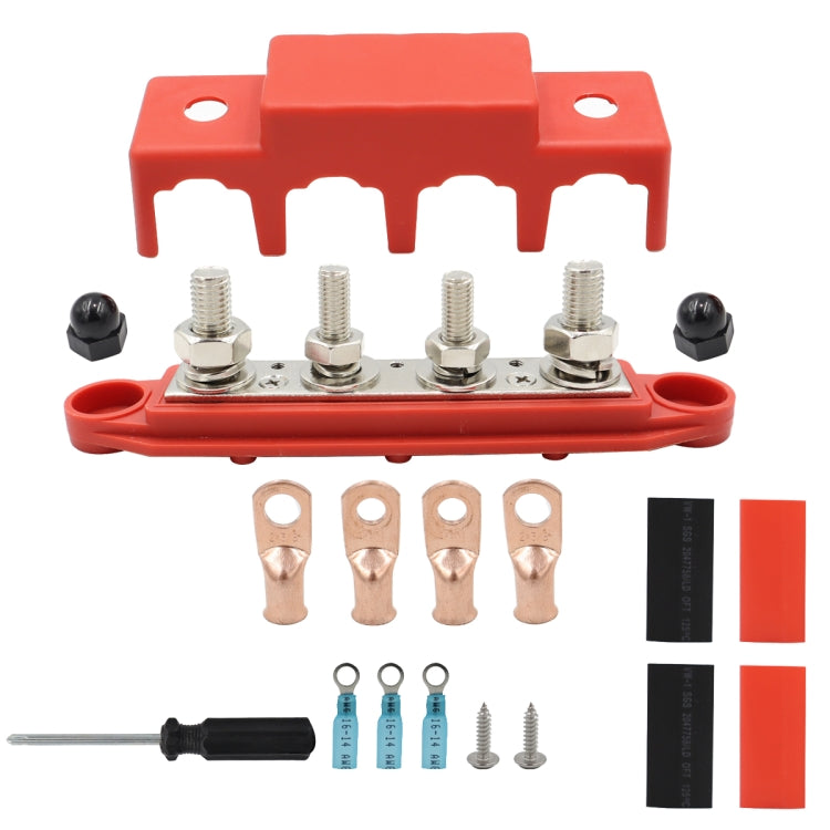 CP-4016 M10+M8 Power Distribution Block Terminal Studs with Terminals(Red) - Booster Cable & Clip by PMC Jewellery | Online Shopping South Africa | PMC Jewellery | Buy Now Pay Later Mobicred