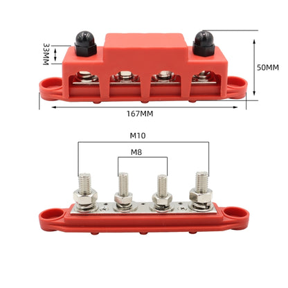 CP-4016 M10+M8 Power Distribution Block Terminal Studs with Terminals(Red) - Booster Cable & Clip by PMC Jewellery | Online Shopping South Africa | PMC Jewellery | Buy Now Pay Later Mobicred