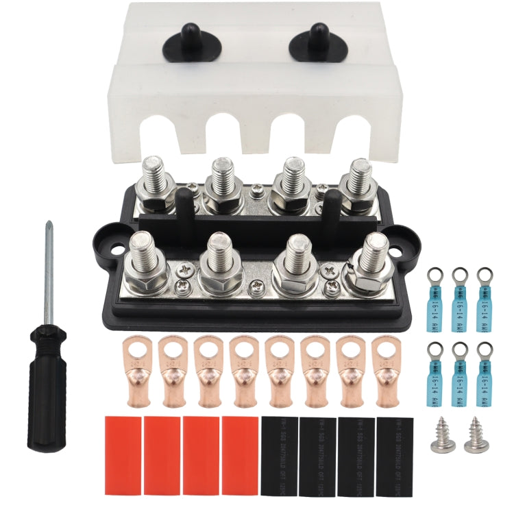 CP-4063 Double Row M10 Power Distribution Block Terminal Studs with Terminals(Black) - Booster Cable & Clip by PMC Jewellery | Online Shopping South Africa | PMC Jewellery | Buy Now Pay Later Mobicred