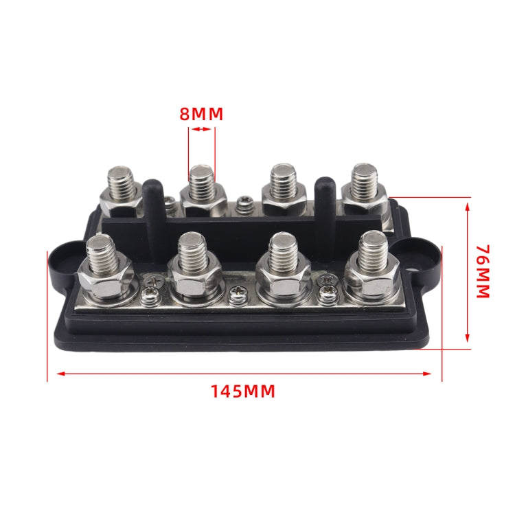 CP-4065 Double Row M8 Power Distribution Block Terminal Studs with Terminals(Black) - Booster Cable & Clip by PMC Jewellery | Online Shopping South Africa | PMC Jewellery | Buy Now Pay Later Mobicred