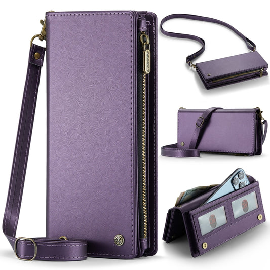 CaseMe ME10 Universal Wallet Phone Case with Lanyard(Purple) - Universal Leather Case by CaseMe | Online Shopping South Africa | PMC Jewellery | Buy Now Pay Later Mobicred