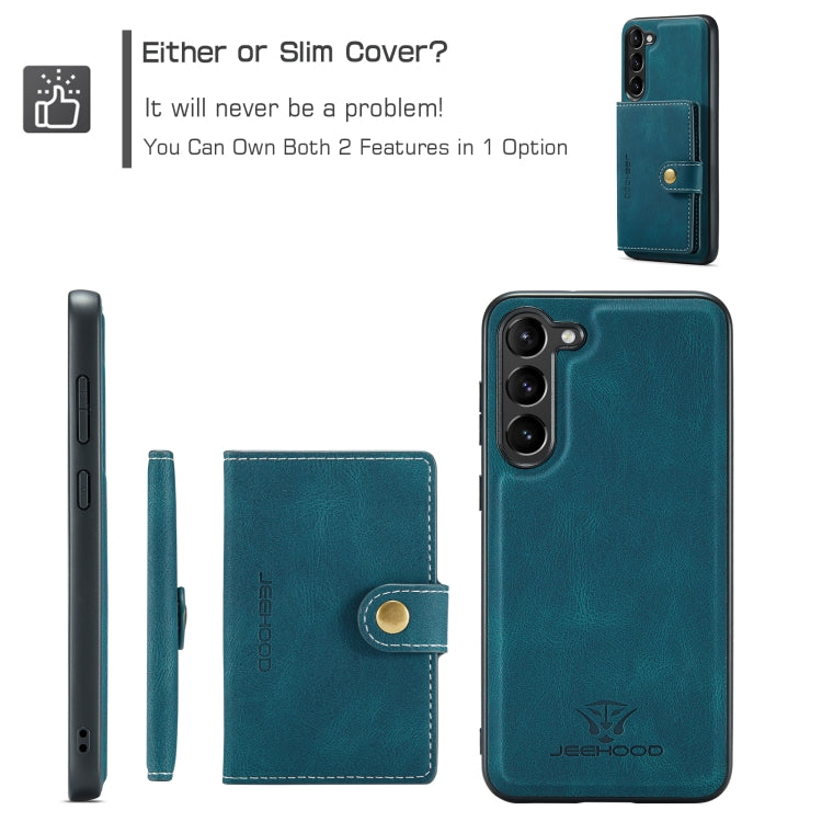 For Samsung Galaxy S24 5G JEEHOOD J01 Retro Magnetic Detachable Wallet Phone Case(Blue) - free shipping - PMC Jewellery - Order now!