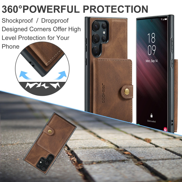 For Samsung Galaxy S24 Ultra 5G JEEHOOD J01 Retro Magnetic Detachable Wallet Phone Case(Brown) - Galaxy S24 Ultra 5G Cases by JEEHOOD | Online Shopping South Africa | PMC Jewellery | Buy Now Pay Later Mobicred