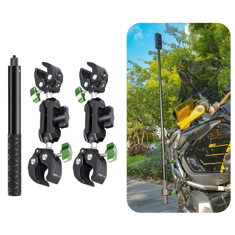 RUIGPRO Crab Clamp Action Camera Bracket Dual-Head Crab x 2 with Selfie Stick - Holder by RUIGPRO | Online Shopping South Africa | PMC TechLife | Buy Now Pay Later Mobicred