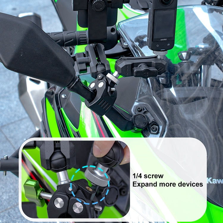 RUIGPRO Crab Clamp Action Camera Bracket Dual-Head Crab x 2 with Selfie Stick - Holder by RUIGPRO | Online Shopping South Africa | PMC TechLife | Buy Now Pay Later Mobicred