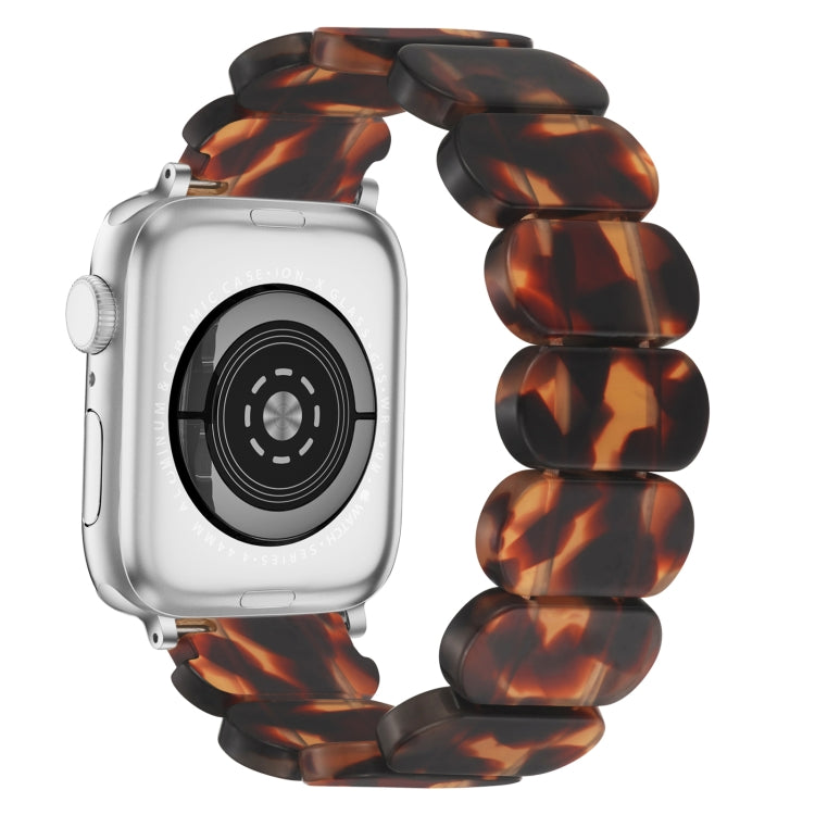 For Apple Watch SE 40mm Stretch Rope Resin Watch Band(Tortoiseshell) - Watch Bands by PMC Jewellery | Online Shopping South Africa | PMC Jewellery