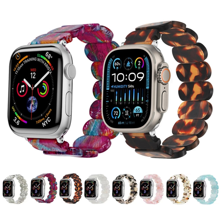 For Apple Watch SE 40mm Stretch Rope Resin Watch Band(Tortoiseshell) - Watch Bands by PMC Jewellery | Online Shopping South Africa | PMC Jewellery