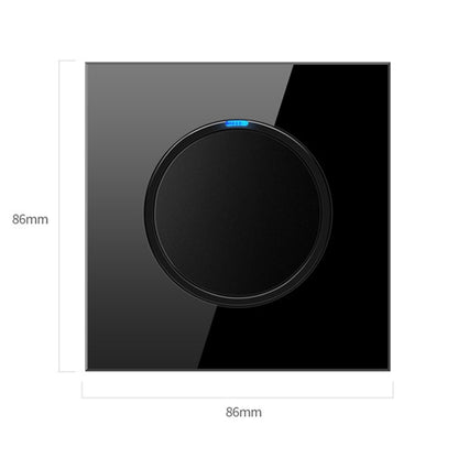 86mm Round LED Tempered Glass Switch Panel, Black Round Glass, Style:Three Billing Control - Switch by PMC Jewellery | Online Shopping South Africa | PMC Jewellery | Buy Now Pay Later Mobicred