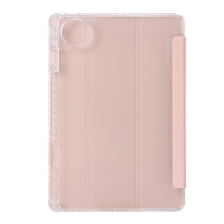 For Huawei Matepad 11 Pro 2024 Clear Acrylic 3-Fold Leather Tablet Case(Pink) - Huawei by PMC Jewellery | Online Shopping South Africa | PMC Jewellery | Buy Now Pay Later Mobicred