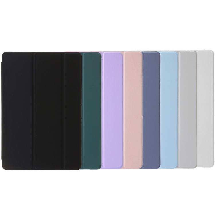 For Huawei MatePad Pro 13.2 2023 Clear Acrylic 3-Fold Leather Tablet Case(Purple) - Huawei by PMC TechLife | Online Shopping South Africa | PMC TechLife | Buy Now Pay Later Mobicred