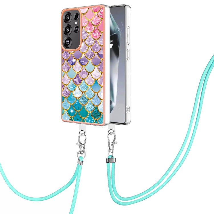 For Samsung Galaxy S25 Ultra 5G Electroplating Pattern IMD TPU Shockproof Case with Neck Lanyard(Colorful Scales) - Galaxy S25 Ultra 5G Cases by PMC Jewellery | Online Shopping South Africa | PMC Jewellery | Buy Now Pay Later Mobicred