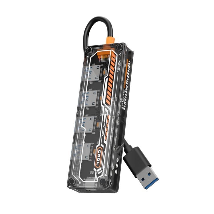 SW4U-A 5 in 1 USB to Type-C + 4 x USB3.0 HUB Docking Station(Grey) - USB 3.0 HUB by PMC Jewellery | Online Shopping South Africa | PMC Jewellery | Buy Now Pay Later Mobicred