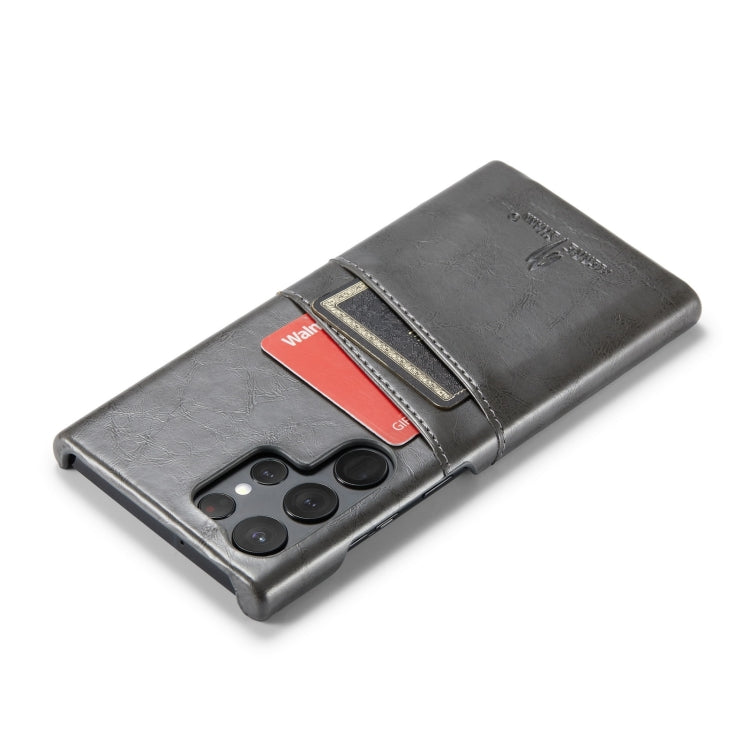 For Samsung Galaxy S24 Ultra 5G Fierre Shann Oil Wax Texture Leather Phone Case with Card Slots(Black) - free shipping - PMC Jewellery - Order now!