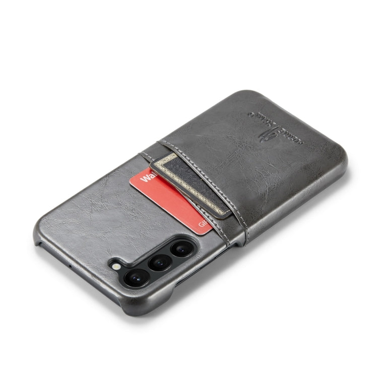 For Samsung Galaxy S24+ 5G Fierre Shann Oil Wax Texture Leather Phone Case with Card Slots(Black) - free shipping - PMC Jewellery - Order now!