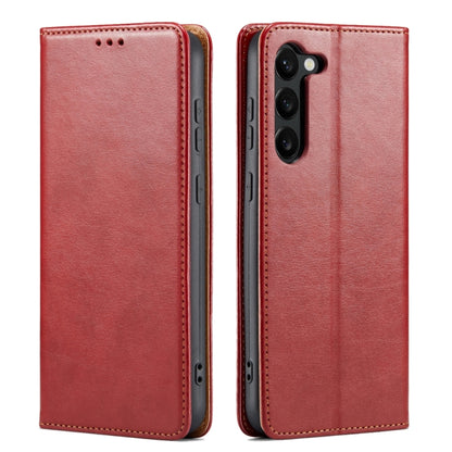 For Samsung Galaxy S24+ 5G Fierre Shann PU Genuine Leather Texture Phone Case(Red) - Galaxy S24+ 5G Cases by FIERRE SHANN | Online Shopping South Africa | PMC Jewellery | Buy Now Pay Later Mobicred