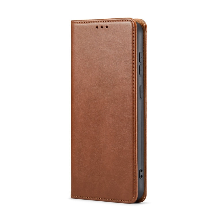 For Samsung Galaxy S24 5G Fierre Shann PU Genuine Leather Texture Phone Case(Brown) - Galaxy S24 5G Cases by FIERRE SHANN | Online Shopping South Africa | PMC Jewellery | Buy Now Pay Later Mobicred