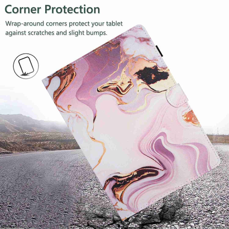 For 10 inch Universal Marble Pattern Stitching Leather Tablet Case(Gold Pink) - 10 - 11 inch by PMC TechLife | Online Shopping South Africa | PMC TechLife | Buy Now Pay Later Mobicred