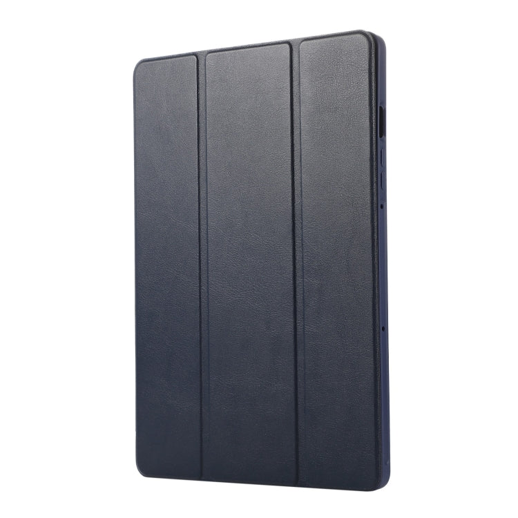For Samsung Galaxy Tab  S10 FE / S9 FE 3-Fold Pure Color TPU Leather Tablet Case with Pen Slot(Dark Blue) - Galaxy Tab S9 FE by PMC TechLife | Online Shopping South Africa | PMC TechLife | Buy Now Pay Later Mobicred