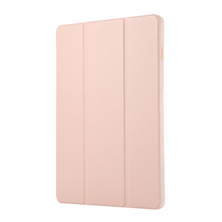 For Samsung Galaxy Tab  S10 FE / S9 FE 3-Fold Pure Color TPU Leather Tablet Case with Pen Slot(Pink) - Galaxy Tab S9 FE by PMC TechLife | Online Shopping South Africa | PMC TechLife | Buy Now Pay Later Mobicred
