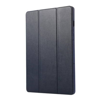 For Samsung Galaxy Tab S9 3-Fold Pure Color TPU Leather Tablet Case with Pen Slot(Dark Blue) - Galaxy Tab S9 Cases by PMC Jewellery | Online Shopping South Africa | PMC Jewellery