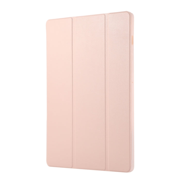 For Samsung Galaxy Tab S9+ 3-Fold Pure Color TPU Leather Tablet Case with Pen Slot(Pink) - Galaxy Tab S9+ Cases by PMC TechLife | Online Shopping South Africa | PMC TechLife