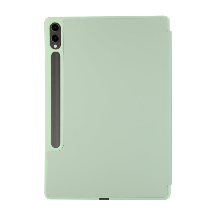 For Samsung Galaxy Tab S9+ / S10+ 3-Fold Pure Color TPU Leather Tablet Case with Pen Slot(Green) - Galaxy Tab S9+ Cases by PMC Jewellery | Online Shopping South Africa | PMC Jewellery | Buy Now Pay Later Mobicred