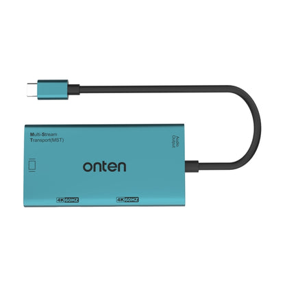 Onten M206 4K 60Hz 4 in 1 Type-C to Dual HDMI + VGA + 3.5mm Video Converter Adapter - USB HUB by Onten | Online Shopping South Africa | PMC Jewellery | Buy Now Pay Later Mobicred