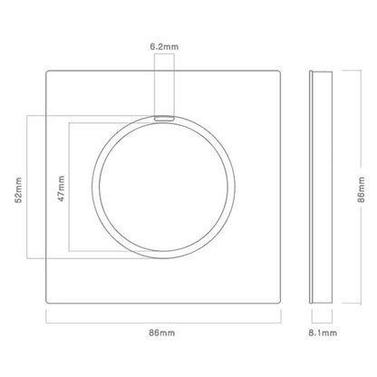 86mm Round LED Tempered Glass Switch Panel, Gray Round Glass, Style:Three Open Dual Control - Switch by PMC Jewellery | Online Shopping South Africa | PMC Jewellery | Buy Now Pay Later Mobicred