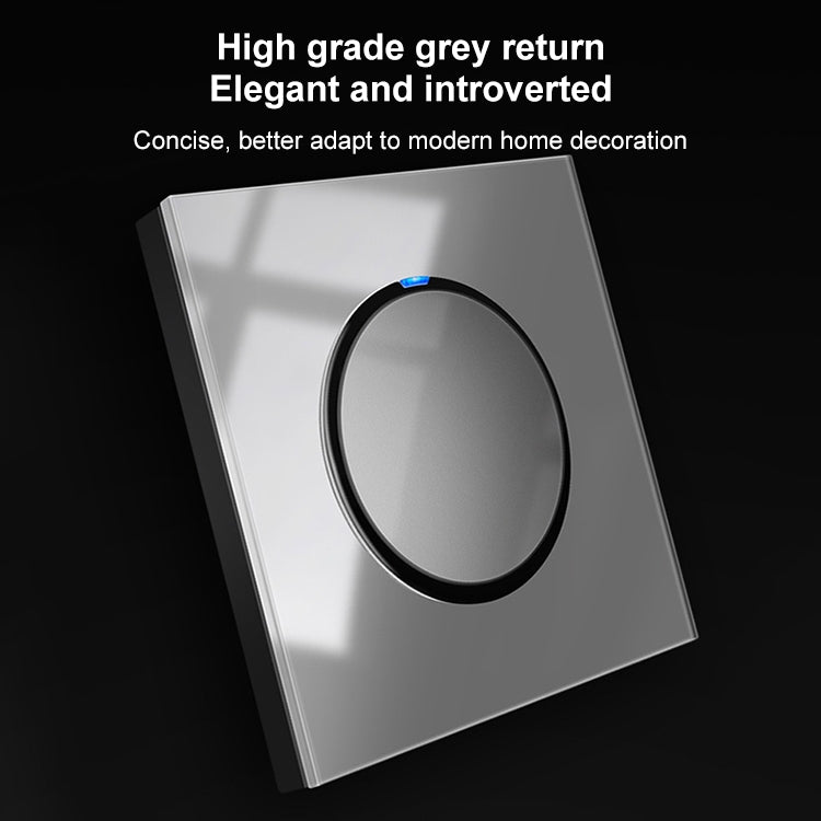 86mm Round LED Tempered Glass Switch Panel, Gray Round Glass, Style:Four Billing Control - Switch by PMC Jewellery | Online Shopping South Africa | PMC Jewellery | Buy Now Pay Later Mobicred