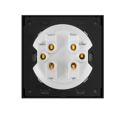 86mm Round LED Tempered Glass Switch Panel, Gray Round Glass, Style:Dual Computer Socket - Switch by PMC Jewellery | Online Shopping South Africa | PMC Jewellery | Buy Now Pay Later Mobicred