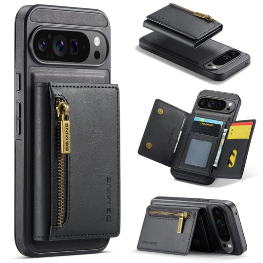 For Google Pixel 9 Pro XL DG.MING M5 Series Zip RFID Multi Card Detachable Leather Phone Case(Black) - Google Cases by DG.MING | Online Shopping South Africa | PMC Jewellery | Buy Now Pay Later Mobicred