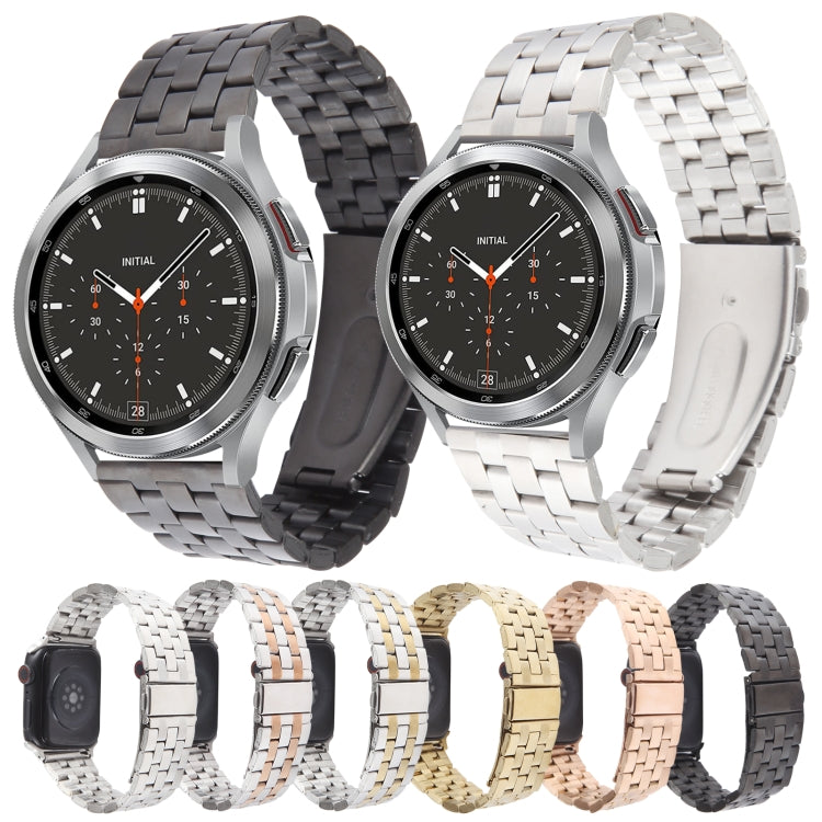 22mm Universal Five Beads Stainless Steel Watch Band(Silver Gold) - free shipping - PMc TechLife - Order now!