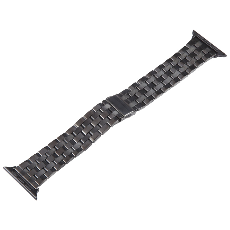 For Apple Watch SE 40mm 22mm Ultra-thin Five Beads Stainless Steel Watch Band(Black) - free shipping - PMC TechLife - Order now!