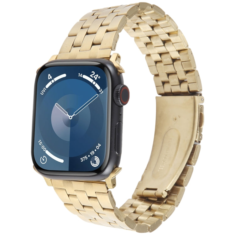 For Apple Watch SE 40mm 22mm Ultra-thin Five Beads Stainless Steel Watch Band(Gold) - free shipping - PMC TechLife - Order now!