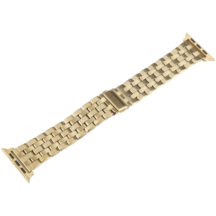 For Apple Watch SE 40mm 22mm Ultra-thin Five Beads Stainless Steel Watch Band(Gold) - free shipping - PMC TechLife - Order now!