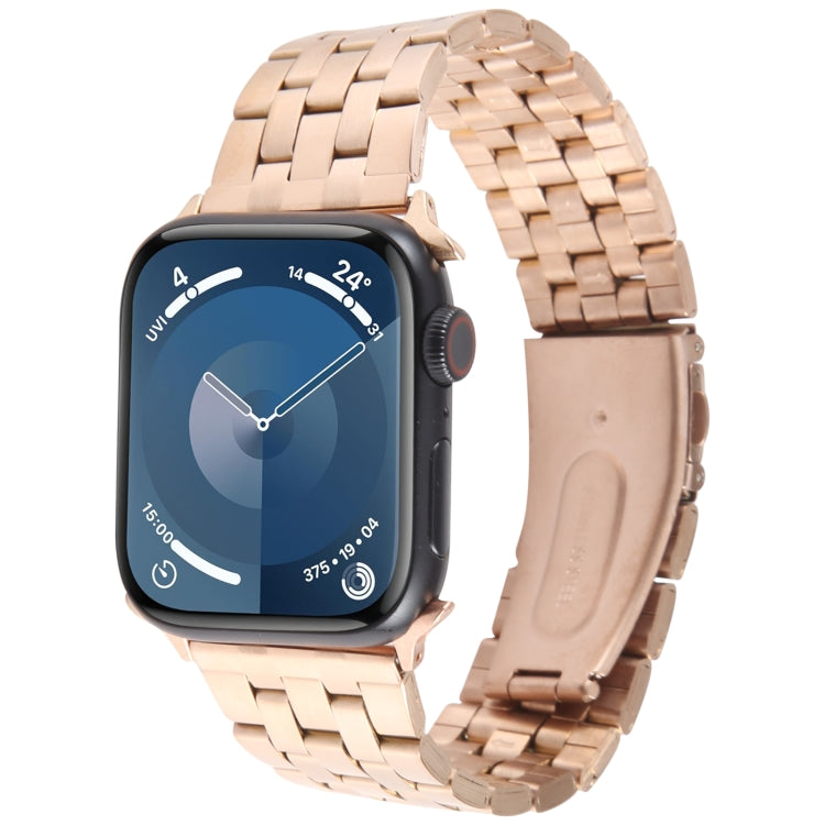For Apple Watch 38mm 22mm Ultra-thin Five Beads Stainless Steel Watch Band(Rose Gold) - free shipping - PMC TechLife - Order now!