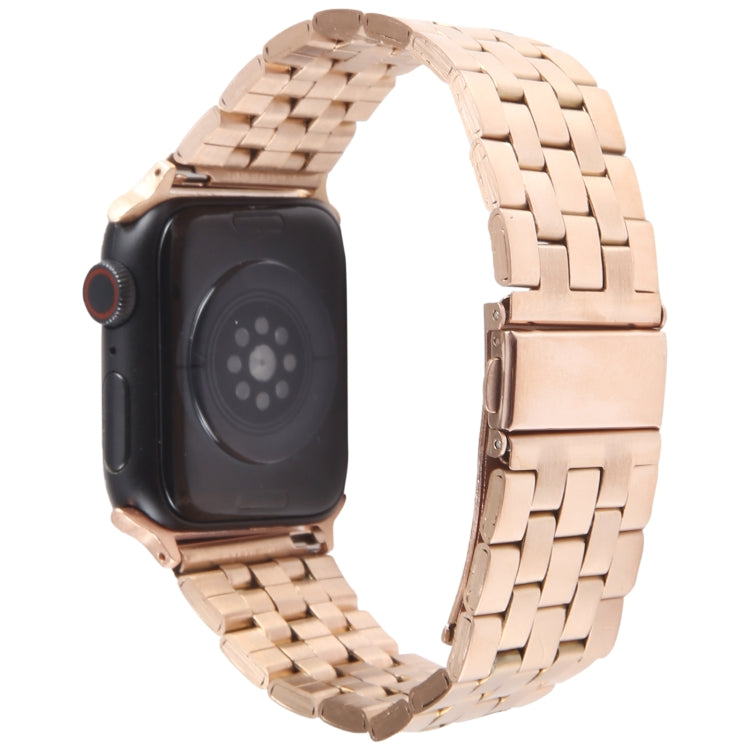 For Apple Watch 38mm 22mm Ultra-thin Five Beads Stainless Steel Watch Band(Rose Gold) - free shipping - PMC TechLife - Order now!