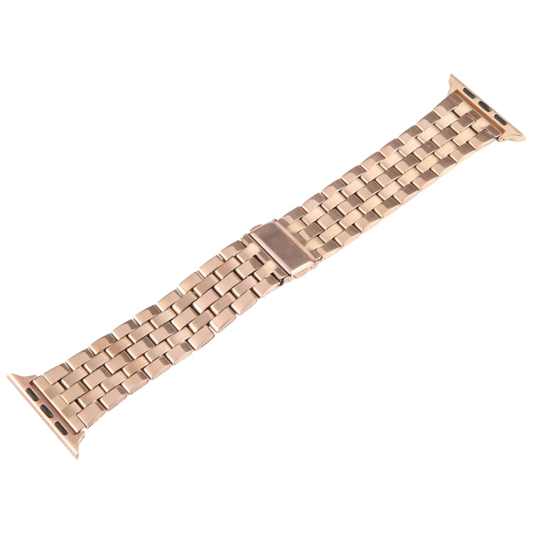 For Apple Watch 38mm 22mm Ultra-thin Five Beads Stainless Steel Watch Band(Rose Gold) - free shipping - PMC TechLife - Order now!
