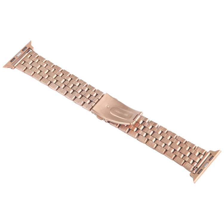For Apple Watch 38mm 22mm Ultra-thin Five Beads Stainless Steel Watch Band(Rose Gold) - free shipping - PMC TechLife - Order now!