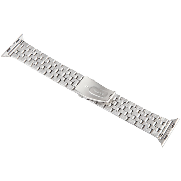 For Apple Watch 38mm 22mm Ultra-thin Five Beads Stainless Steel Watch Band(Silver Gold) - free shipping - PMC TechLife - Order now!