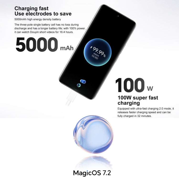Honor 100, 16GB+512GB, Screen Fingerprint Identification, 6.7 inch MagicOS 7.2 Snapdragon 7 Gen 3 Octa Core up to 2.63GHz, Network: 5G, NFC, OTG, Support Google Play(Blue) - free shipping - PMC Jewellery - Order now!