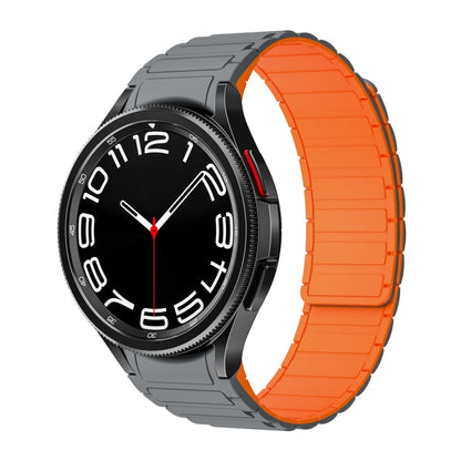 For Samsung Galaxy Watch 6 / 5 / 4 Magnetic Loop Silicone Watch Band(Grey Orange) - Watch Bands by PMC Jewellery | Online Shopping South Africa | PMC Jewellery