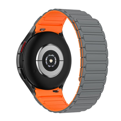 For Samsung Galaxy Watch 6 / 5 / 4 Magnetic Loop Silicone Watch Band(Grey Orange) - Watch Bands by PMC Jewellery | Online Shopping South Africa | PMC Jewellery