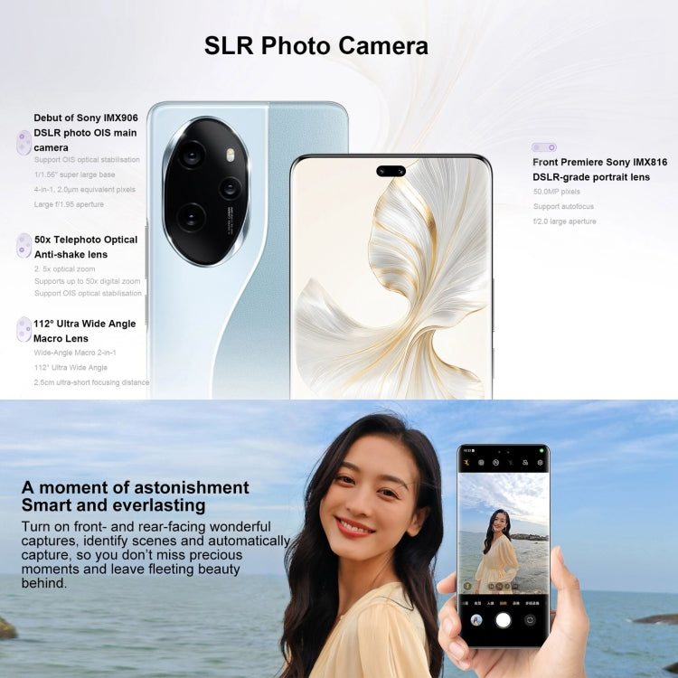 Honor 100 Pro, 12GB+256GB, Screen Fingerprint Identification, 6.78 inch MagicOS 7.2 Snapdragon 8 Gen 2 Octa Core up to 3.19GHz, Network: 5G, NFC, OTG, Support Google Play(Purple) - free shipping - PMc TechLife - Order now!
