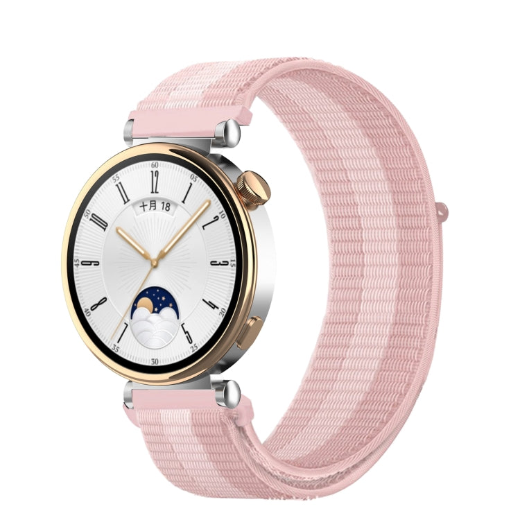 18mm Universal Nylon Loop Watch Band(Pink White Pink) - 18mm Bands by PMC TechLife | Online Shopping South Africa | PMC TechLife | Buy Now Pay Later Mobicred