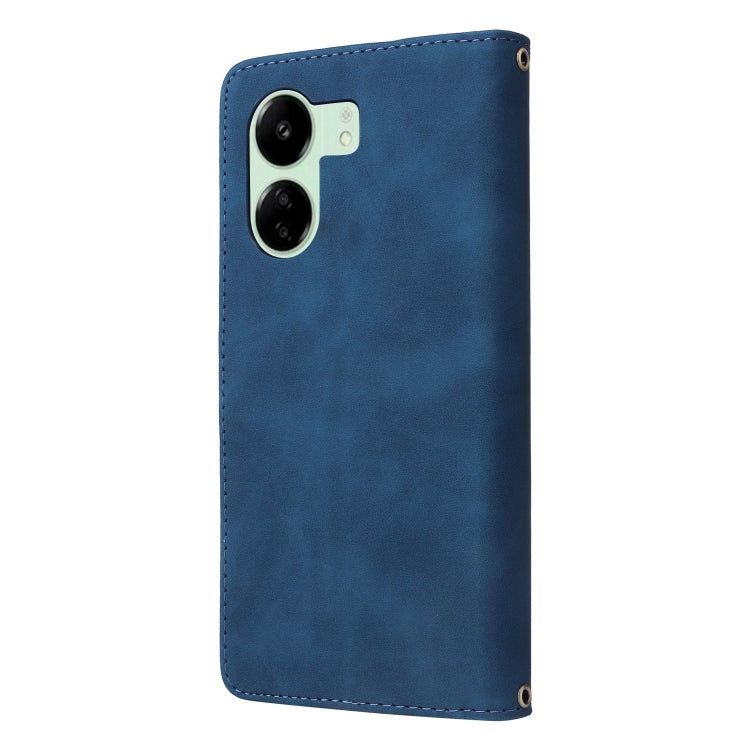 For Xiaomi Redmi 13C 4G Global Multifunctional Frosted Zipper Wallet Leather Phone Case(Blue) - 13C Cases by PMC TechLife | Online Shopping South Africa | PMC TechLife | Buy Now Pay Later Mobicred