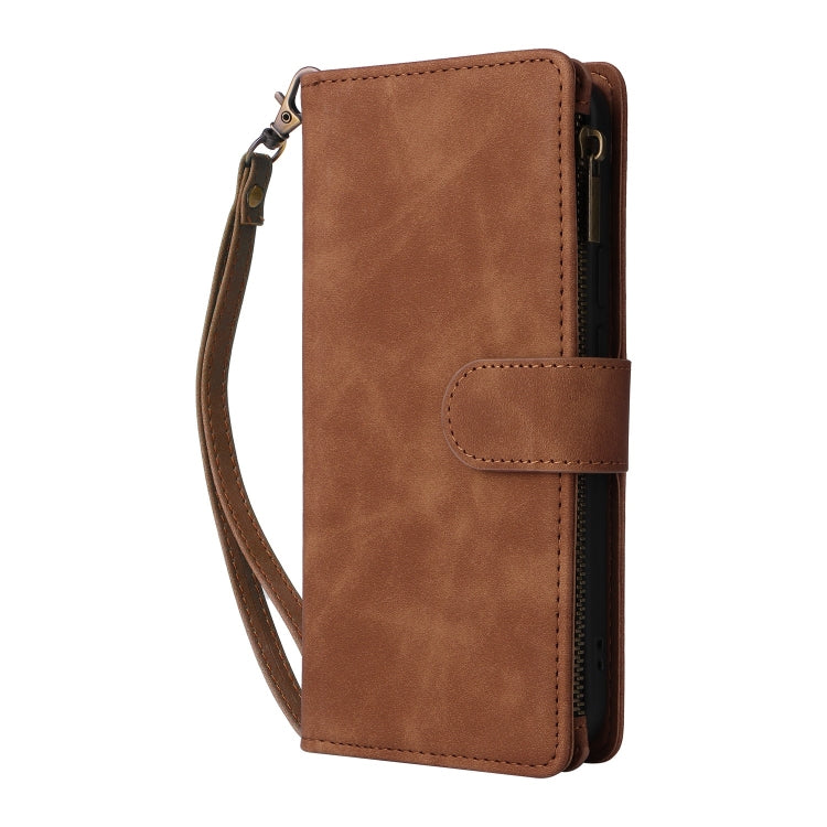 For Google Pixel 9 Pro Multifunctional Multi-Card Wallet Phone Leather Case(Brown) - Google Cases by PMC Jewellery | Online Shopping South Africa | PMC Jewellery | Buy Now Pay Later Mobicred